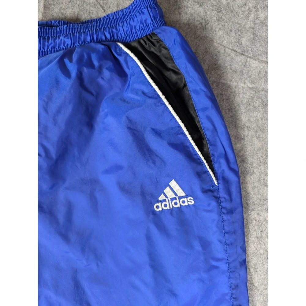 Adidas Team Vintage Nylon Wind Pants Royal Blue Track Pants Embroidered‎ Logo M